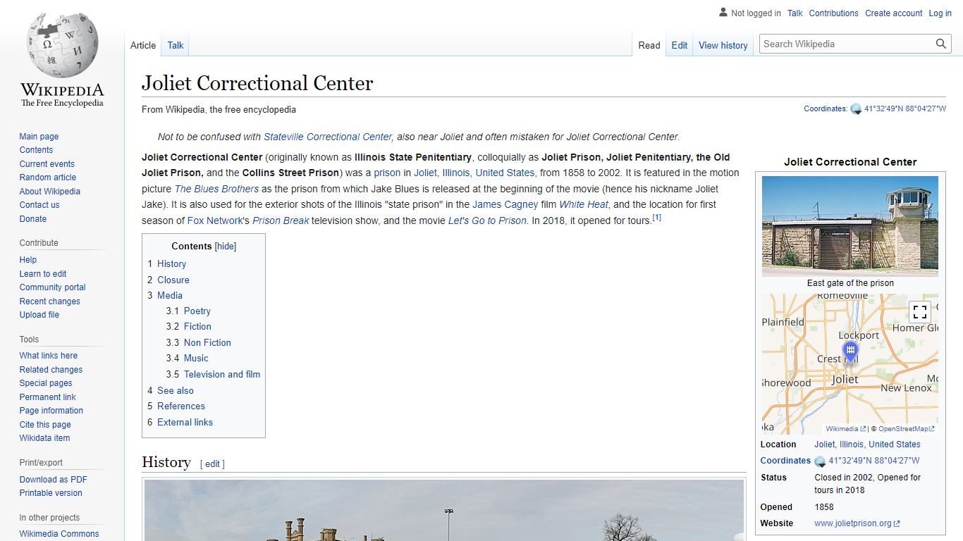 Joliet Correctional Center - Wikipedia